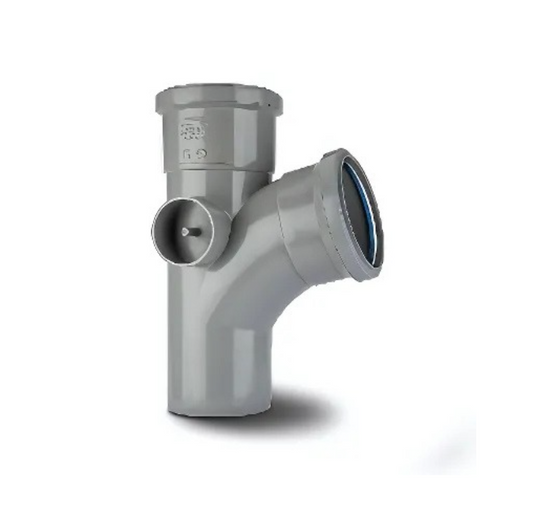 Polypipe Access Bend Double Socket (Grey) 82mm x 92.5° - SB313G