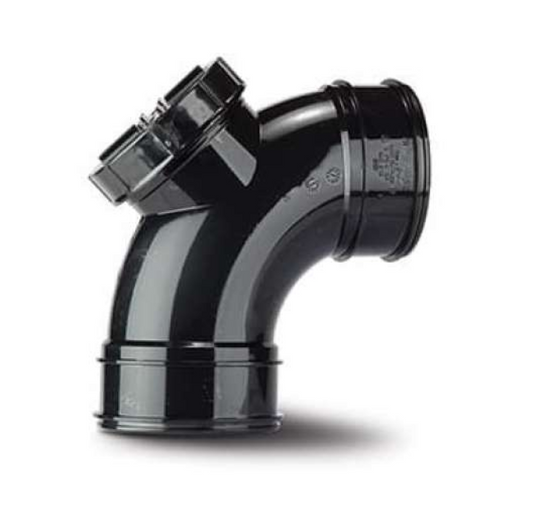 Polypipe Double Socket Access Bend (Black) 110mm x 92.5° - SWA87B