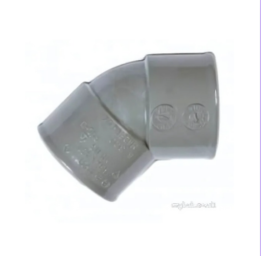 Polypipe Soil Single-Socket Knuckle Bend (Grey) 32mm x 45° - MU113G