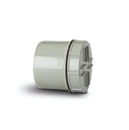 Polypipe System 2000 Screwed Access Plug and Cap Spigot Tail (Grey) 110mm - SA62SG