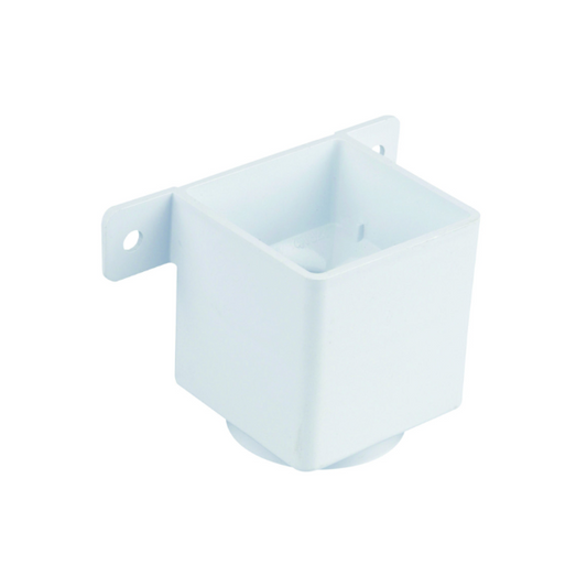 61mm Osma SquareLine Pipe Connector & Bracket - Wavin (White) – 4T823W
