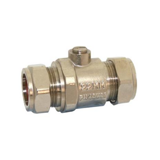 GENBRA Full Bore Isolating Valve Heavy Pattern Chrome (Brass) 22mm – BFIVHP-22