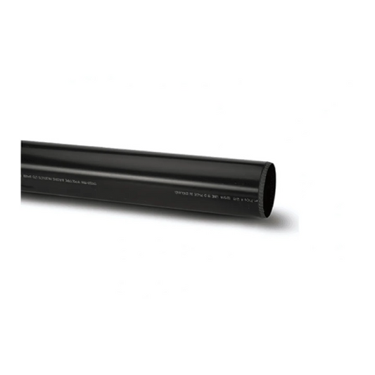 Polypipe Soil Plain Ended Pipe (Black) 82mm x 3m - PP330B