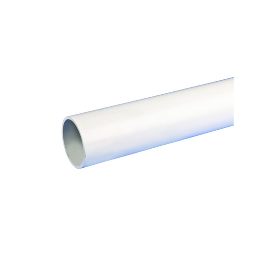 32mm x 3M Osma Push-Fit Waste Plain Ended Pipe - Wavin (White) – 4W073W