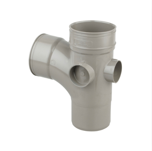 110mm OsmaSoil Solvent Weld System Single Branch 87.5° - Wavin (Grey) – 4S290E