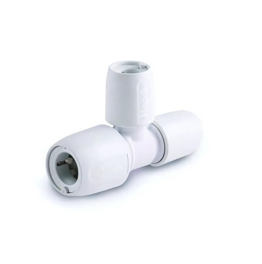 Wavin Hep2O Branch & End Reduced Tee  reduced tee (White) 22 x 10 x 10mm - HD14A/22W