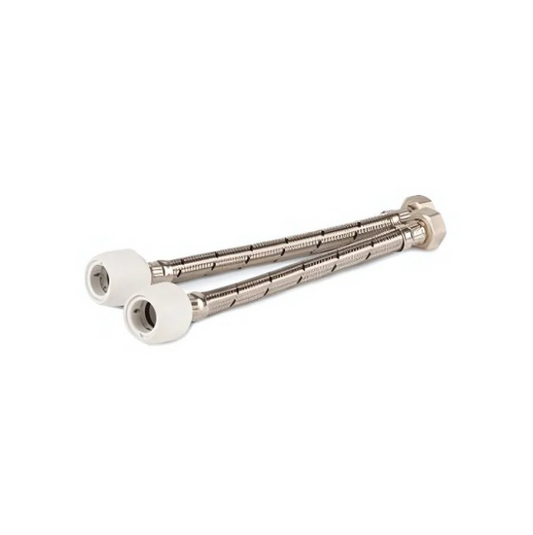 Hep2O Flexible Tap Connector (Silver) 15mm x 1/2" x 150mm - HD425A/15W