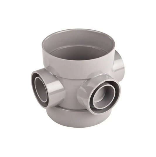 110mm OsmaSoil D/SW Short Bossed Pipe - Wavin (Grey) - 4S588G