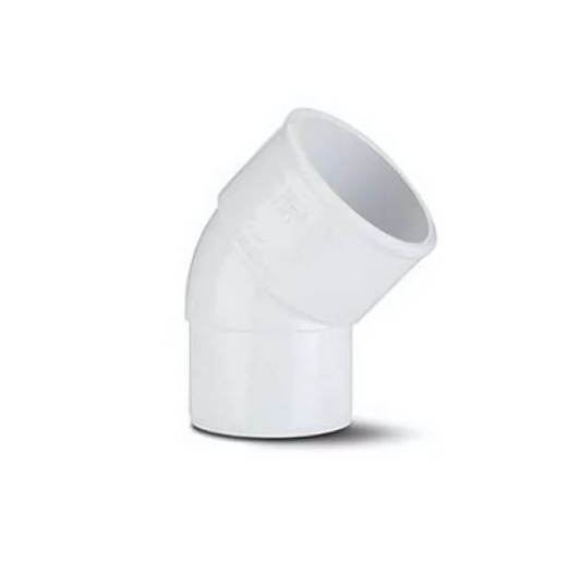 Polypipe ABS Solvent-Weld Spigot Bend  (White) 40 mm x  45°- WS49W