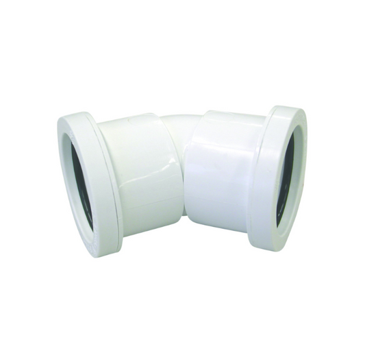 50mm Osma Push-Fit Waste 45° Bend - Wavin (White) – 2W163W