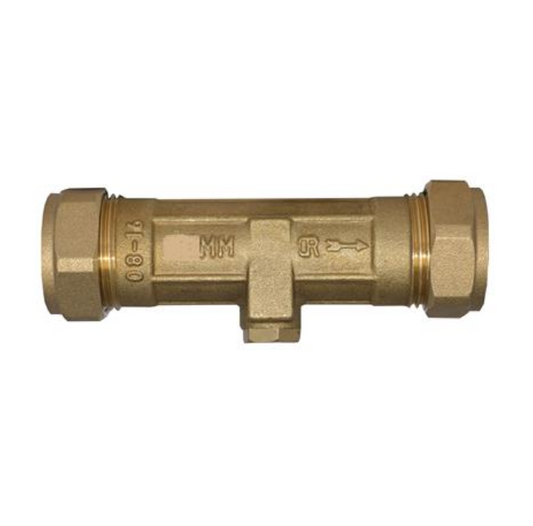 GENBRA Double Check Valve DZR Compression x Compression (Brass) 28mm – BFDCV-28
