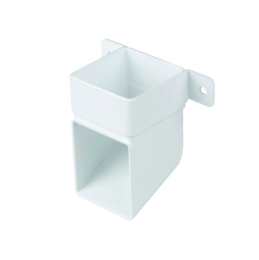 61mm Osma SquareLine Pipe Shoe & Bracket - Wavin (White) – 4T832W