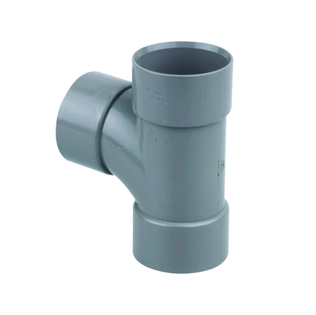 50mm OsmaWeld Solvent-Weld Waste 87.5° Tee - Wavin (Grey) – 2Z190G