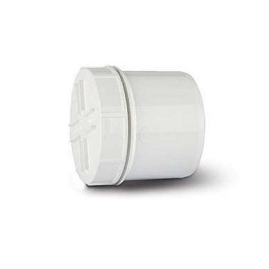 Polypipe PolySoil Screwed Access Plug and Cap Spigot Tail (White) 110mm - SA62W