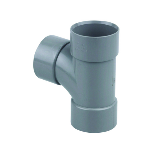 Wavin OsmaWeld Solvent-Weld Waste 87.5° Tee (Grey) 40mm – 5Z190G