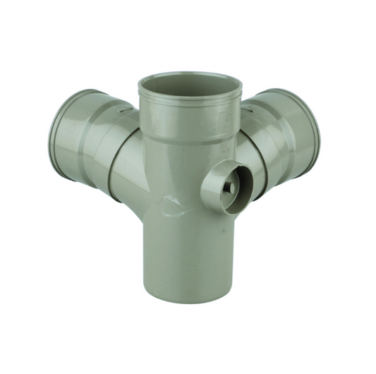 110mm OsmaSoil Solvent Weld System Corner Branch 87.5° - Wavin (Olive) – 4S491E
