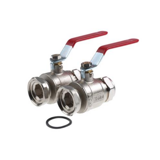 Genbra Pump Service Valve Pair with Union Ends (Nickel-Plated Brass) 1½" – BFPVSV-15