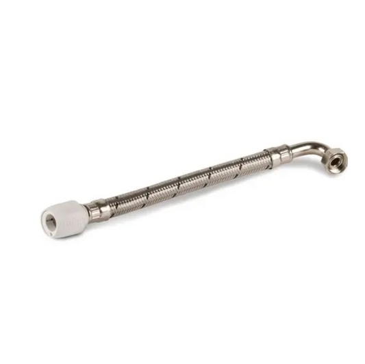 Wavin Hep2O Flexible Tap Connector Elbow (Silver) 15mm x 1/2" x 300mm - HD125D/15W
