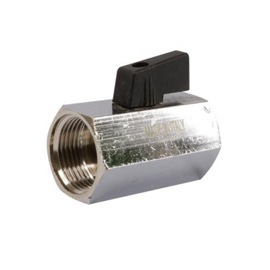 Genbra Mini Ball Valve FxF WRAS Approved (Chrome-Plated Brass) ⅜" BSP – BFMBVWFF-C