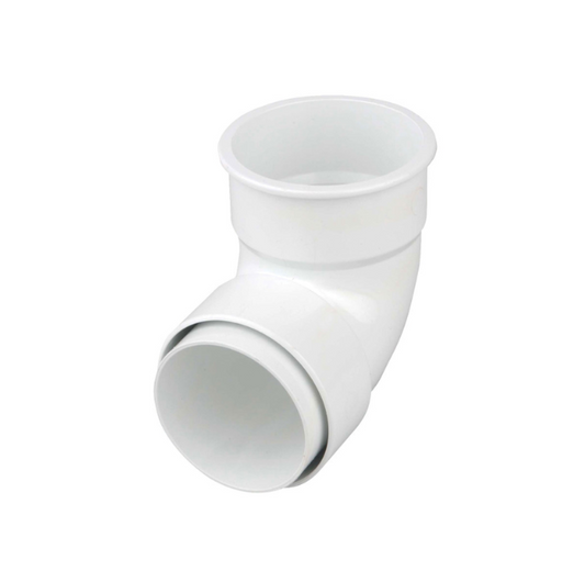 68mm x 87.5° Osma RoundLine Pipe Bend - Wavin (White) – 0T161W