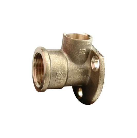 Endfeed Fitting Wall Plate Elbow (Copper) 15mm x ½″ BSP Female – EFWPE-15D