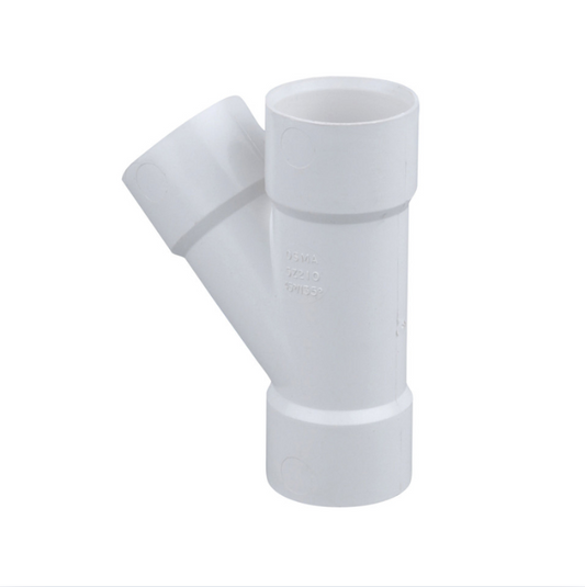 Wavin OsmaWeld Solvent-Weld Waste Pipe Tee 45° Branch Connector (White) 40mm – 5Z210W