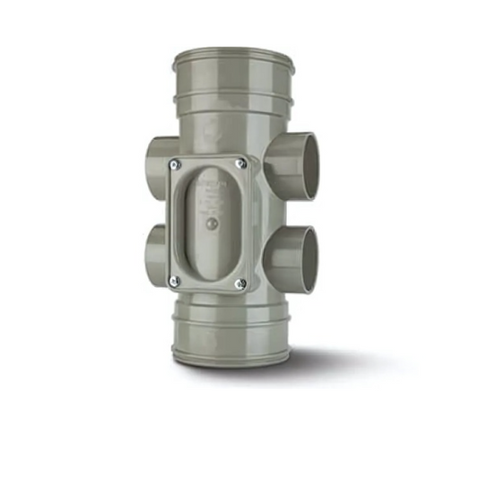 Polypipe Access Pipe with Two Boss Shoulders (Solvent Grey) 82mm - SWA39SG
