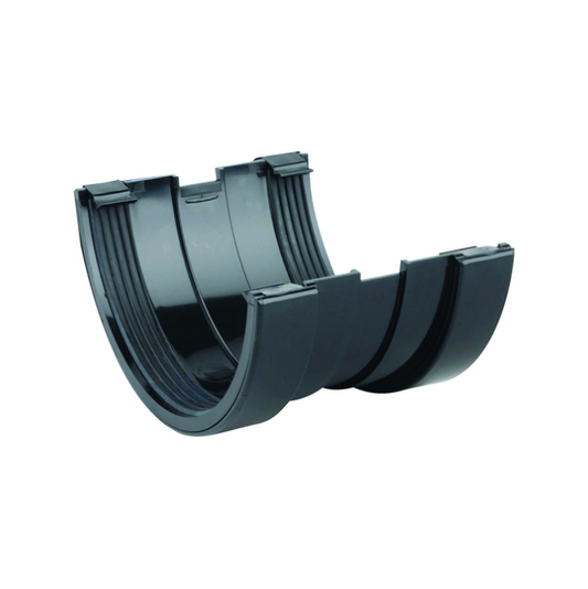 112mm Osma RoofLine Half Round Gutter Union - Wavin (Black) – 6T609B