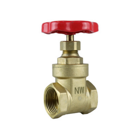 GENBRA British Standard Gate Valve FIxFI (Brass with Red Handle) 2" – BFGV-I