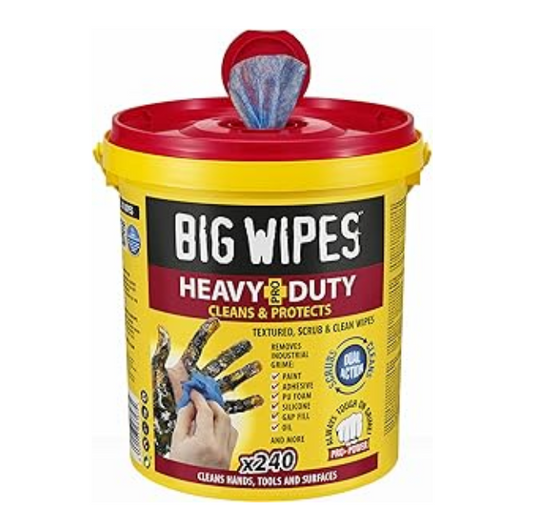 Big Wipes Heavy Duty Pro+ Cleaning Wipes (White) Tub of 240 – 2427-0000