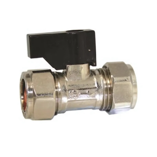 GENBRA Isolating Valve Heavy Pattern with Plastic Lever (Chrome-Plated Brass) 15mm – BFIVHPL-15