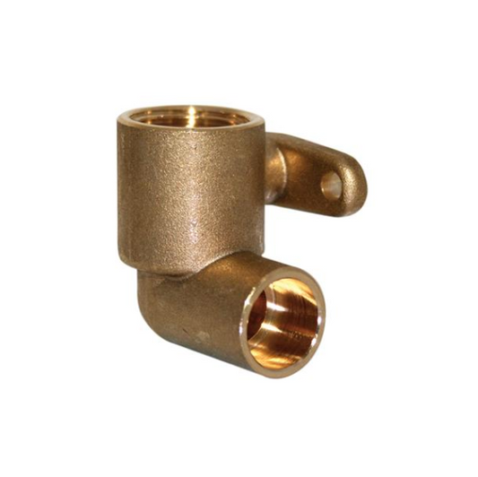 Endfeed Fitting Wall Plate Elbow with Stop & Ear (Copper) 15mm x ½″ BSP Female – EFWPSE-15D