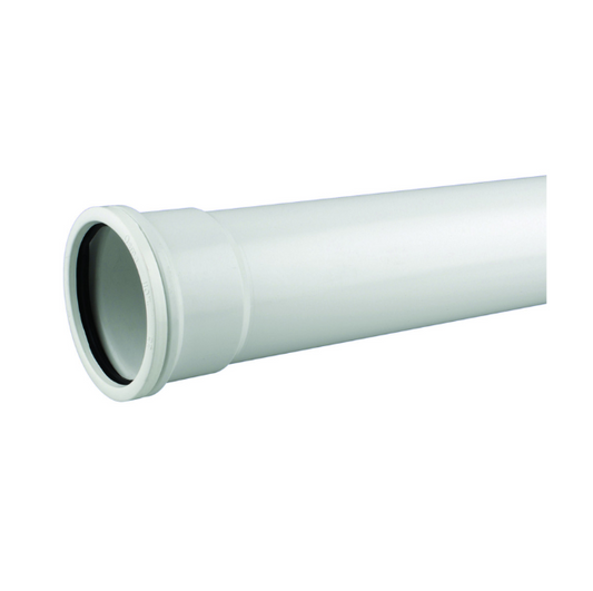 Wavin OsmaSoil 110mm Ring-Seal Single Socket Pipe 3m (White) – 4S043W