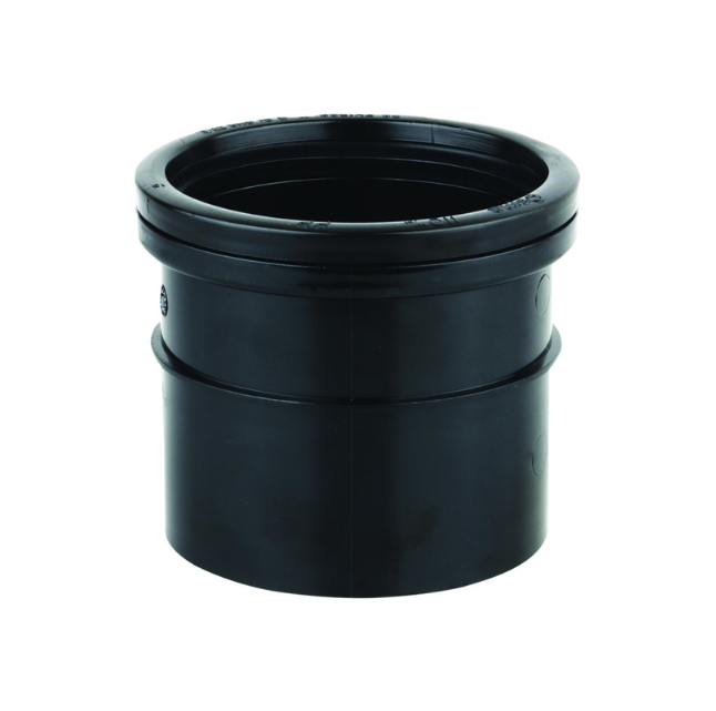 82mm OsmaSoil Ring-Seal Single Socket Coupler - Wavin (Black) – 3S124B