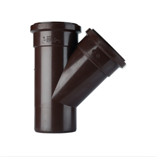 Polypipe Soil Equal Single Branch (Brown) 110mm x 135° -ST404BR