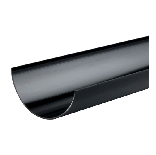 112mm x 2M Osma RoundLine PVC-U Half-Round Gutter - Wavin (Black) – 0T072B