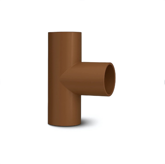 Polypipe Solvent-Weld Overflow Tee (Brown) 21.5mm x 90° - NS46BR