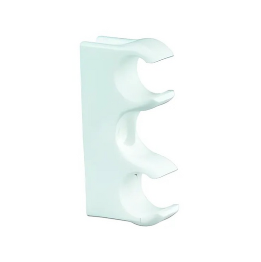 Talon Snap-in Open Pipe Clip Double (White) 15mm - OPD15