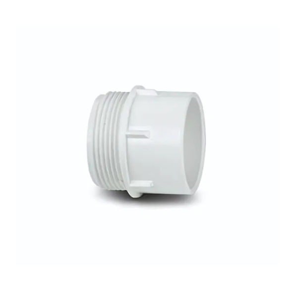 50 mm Socket × Male Iron Adaptor - Polypipe Waste System (White) – MU322W