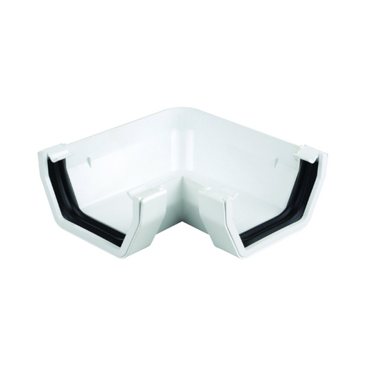 114mm x 90° Osma SquareLine Gutter Angle - Wavin (White) – 4T803W