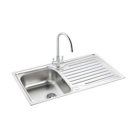 Carron Phoenix Lomond 90 3½" Waste & Overflow Kit – Reversible 2 Tap Hole, Boxed (Stainless Steel) – 101.0714.473