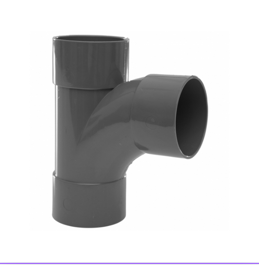 Polypipe Waste System Swept Tee (Grey) 50 mm x 92.5°– WS56G