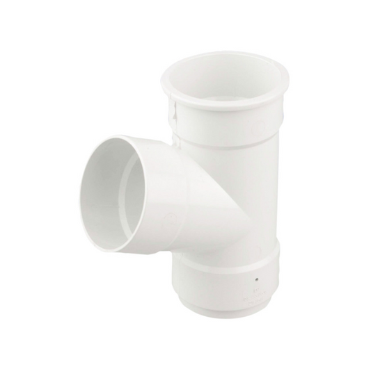 68mm x 67.5° Osma RoundLine Pipe Branch - Wavin (White) – 0T035W