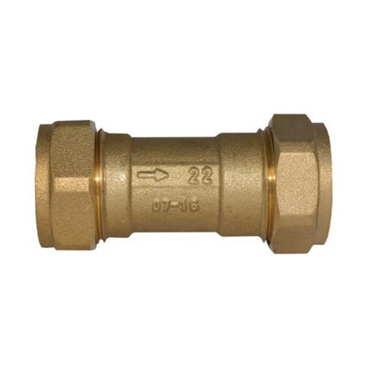 GENBRA Single Check Valve Compression (Brass) 22mm – BFSCV-22