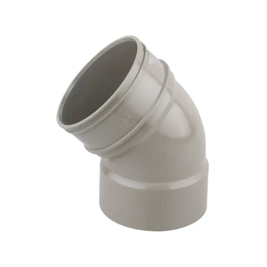 160mm OsmaSoil Double Solvent Weld Bend 45° - Wavin (Grey) – 6S463G