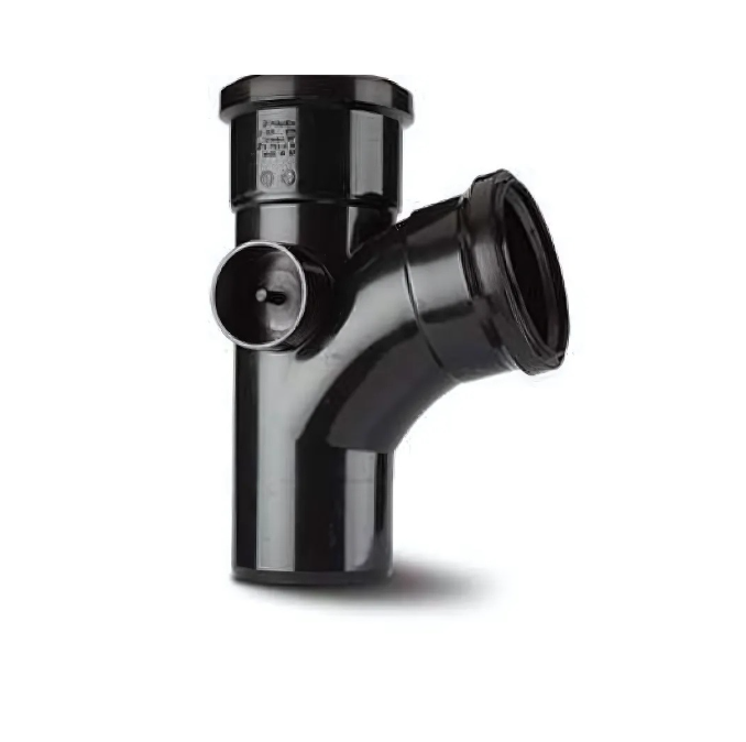 Polypipe Single Branch Equal (Black) 4in/110mm x 104° - ST402B