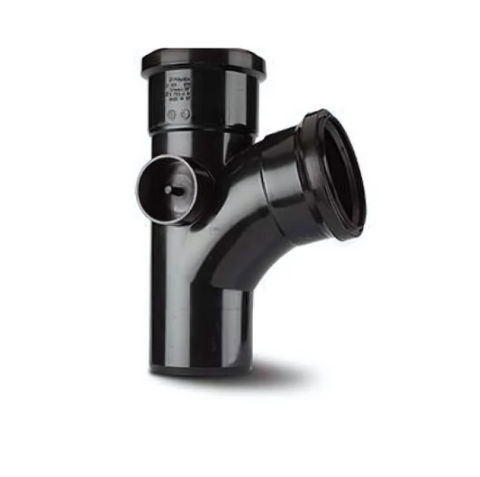 Polypipe Single Branch Equal (Black) 4in/110mm x 104° - ST402B
