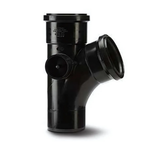 Polypipe Single Branch Equal (Black) 4in/110mm x 112.5° - ST403B
