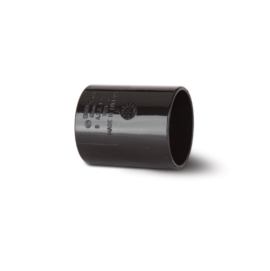 Polypipe Waste Solvent Weld Abs Straight Coupling (Black) 50mm - WS58B