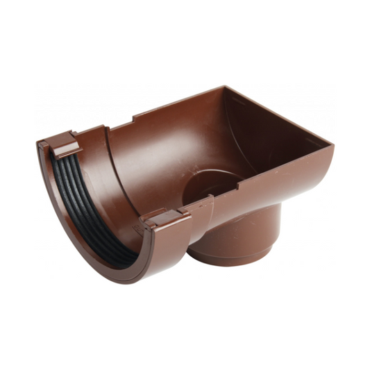 Wavin Osma RoundLine Stopend Outlet (Brown) 112mm – 0T007N